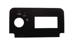 Show details for Key switch decal with cut-outs for headlight switch and state of charge meter Picture of Key switch decal with cut-outs for headlight switch and state of charge meter