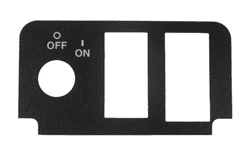Show details for Console decal wit cut-outs for key switch, state of charge meter and F&R switch Picture of Console decal wit cut-outs for key switch, state of charge meter and F&R switch