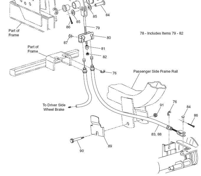 Picture of Brake cable for an E-Z-Go 950 series (2000 and up)